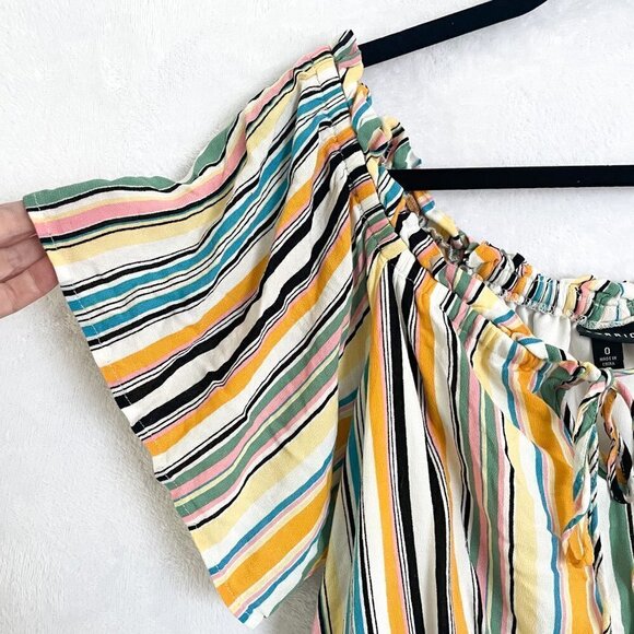 Torrid Multi Stripe Off-Shoulder cropped Gauze Top size large crop top - Picture 4 of 10